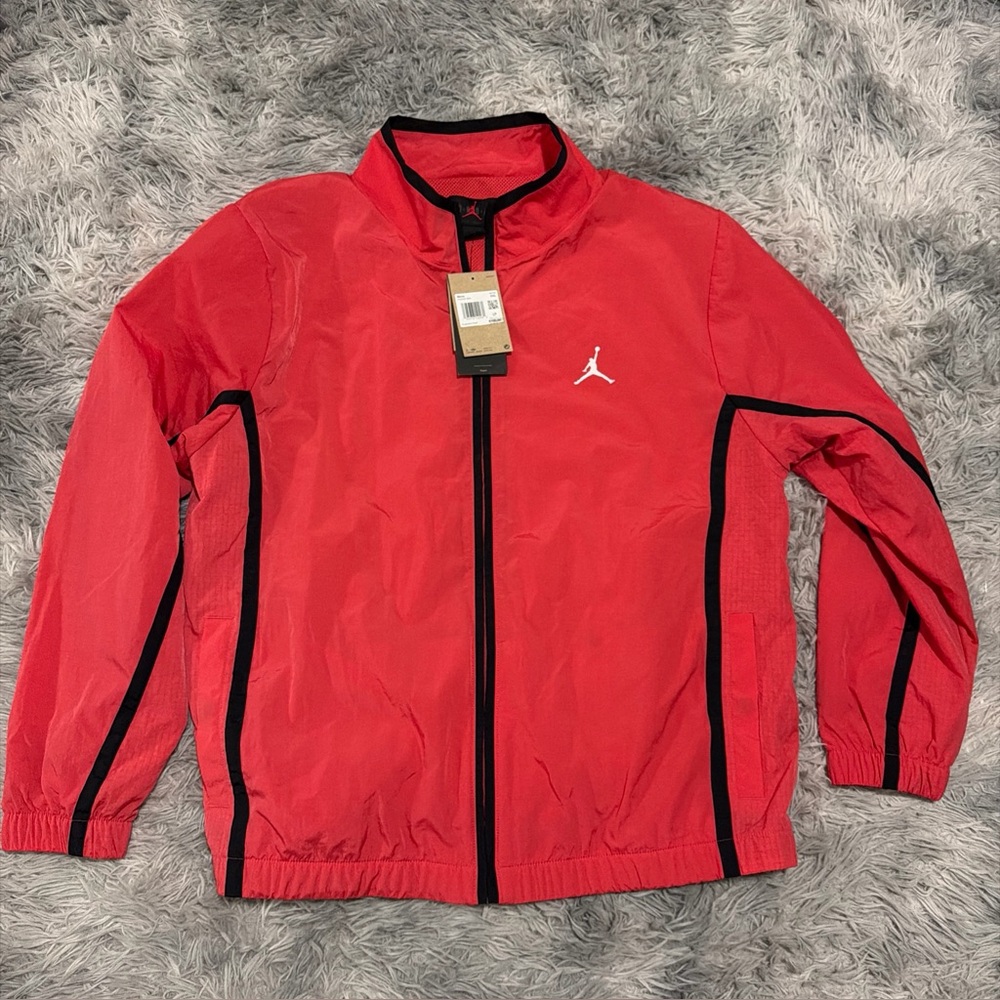Jordan Men's Essentials Woven Flight Jacket Lobster Red Black Size 2XL New